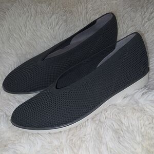 NWOB Eileen Fisher 8.5 HEAVEN Gray Knit Loafers Shoes Wedge Heel